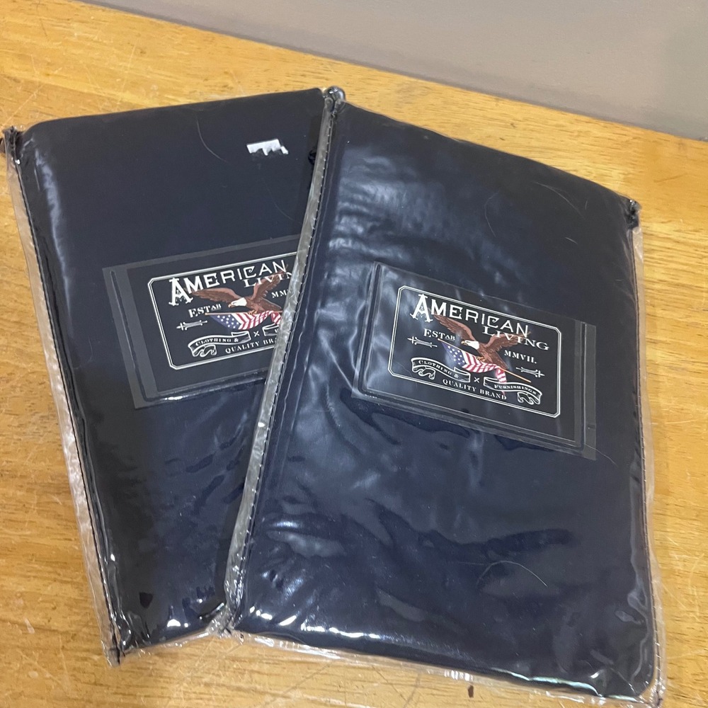 New American Living Cape Sheer Indigo Blue Curtain Panels 52x63 Set of 2 P6007-6